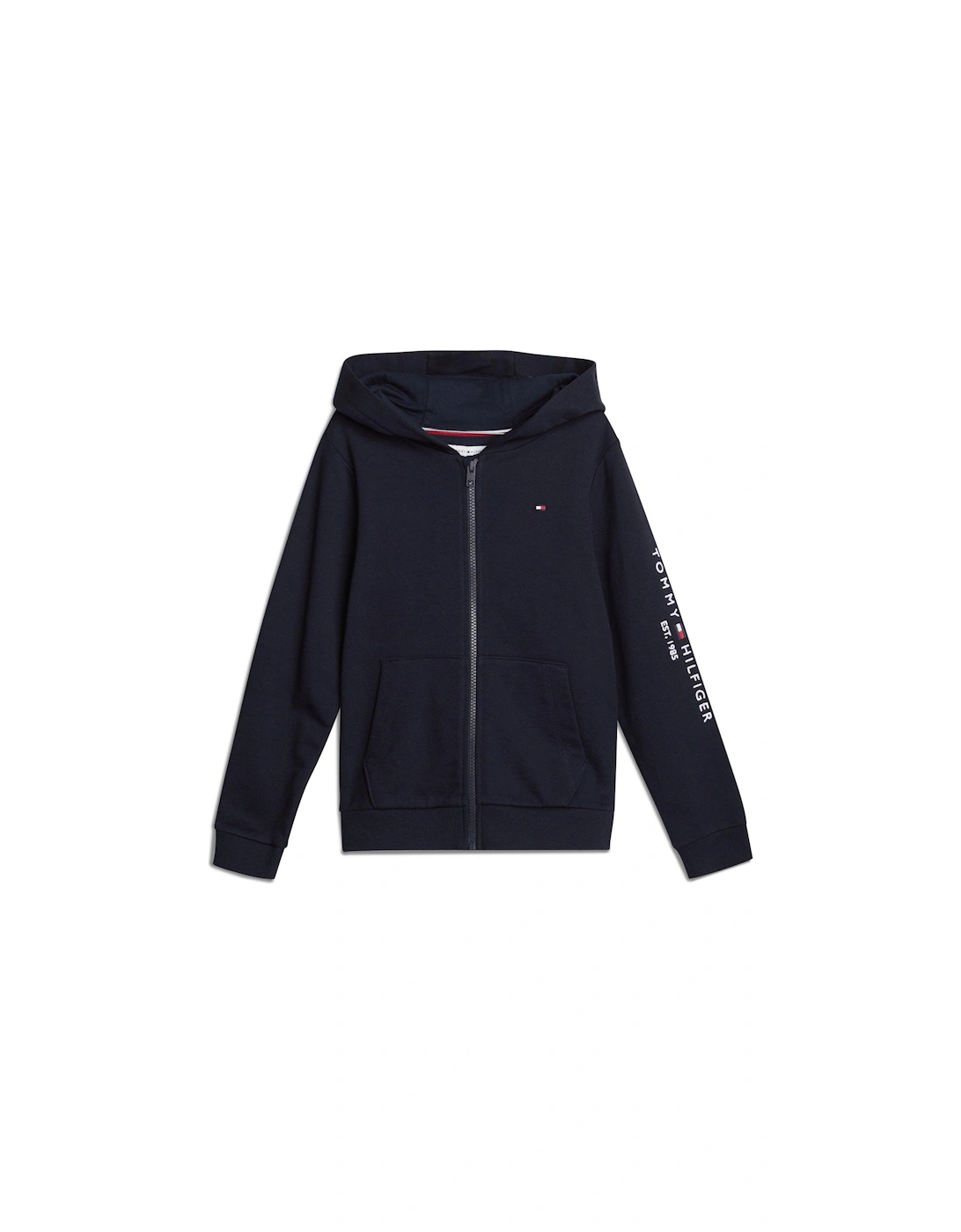 Kids Unisex Essential Zip Through Hoodie - Navy