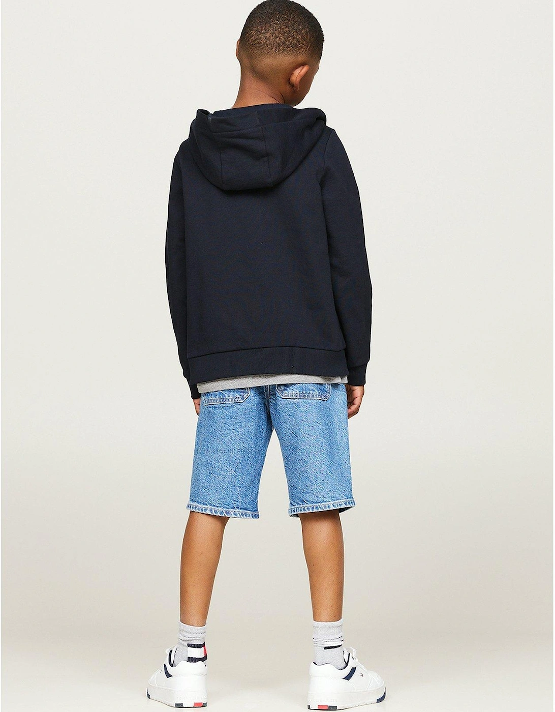 Kids Unisex Essential Zip Through Hoodie - Navy