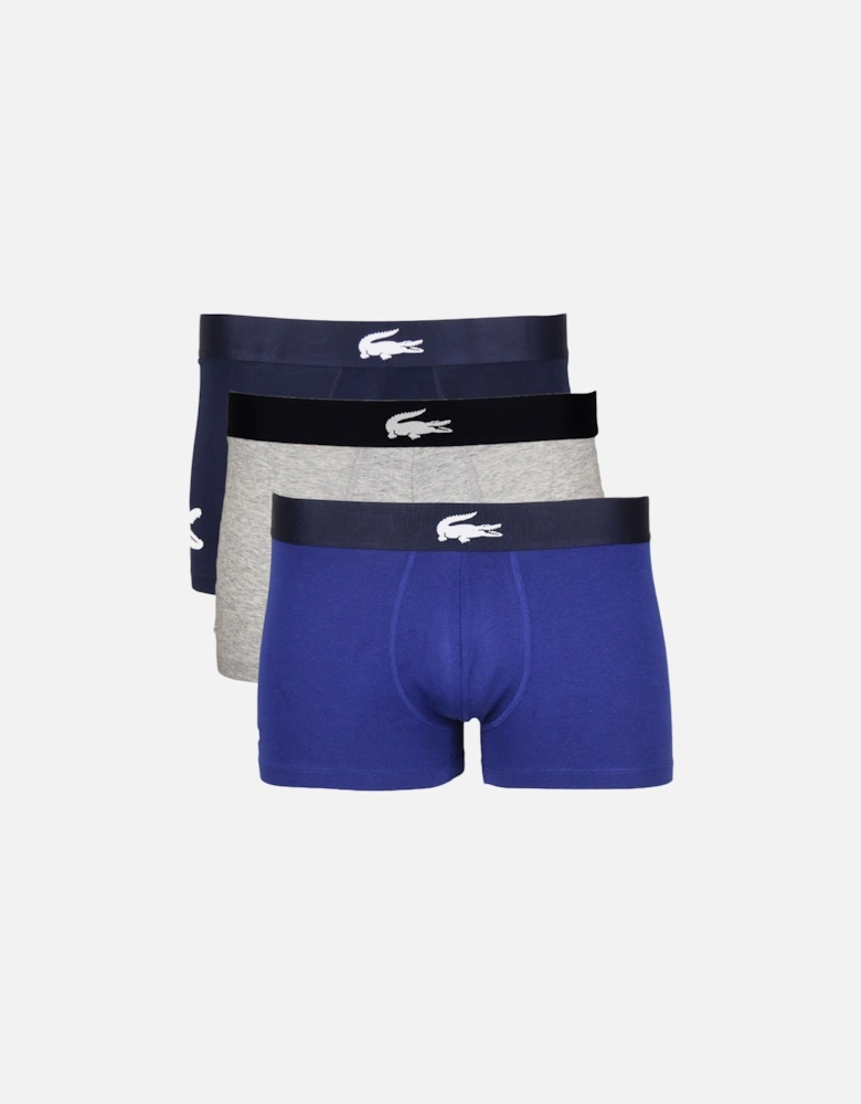 3-Pack Boxer Trunks, Navy/White