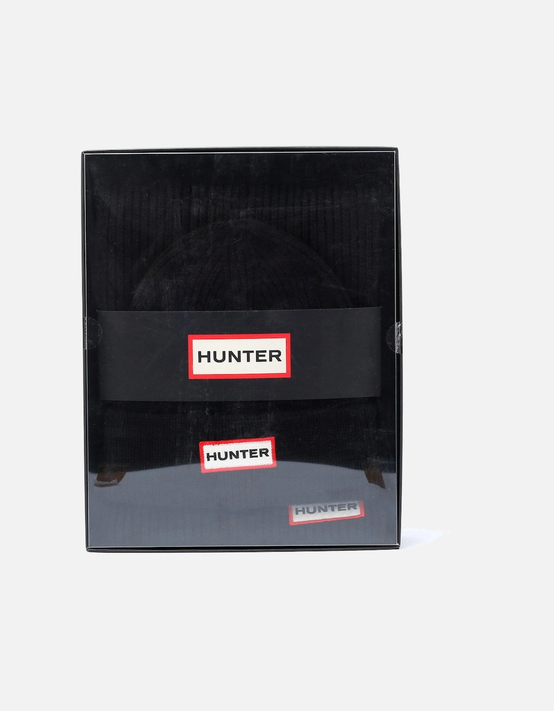 Women's Hunter Jura Beanie Hat & Scarf Boxset Acrylic Black
