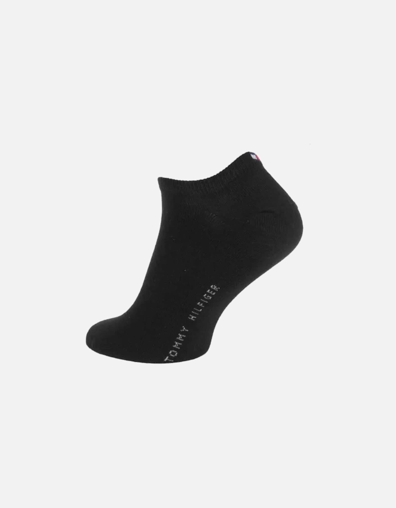 2 Pack Trainer Mens Ankle Socks Black