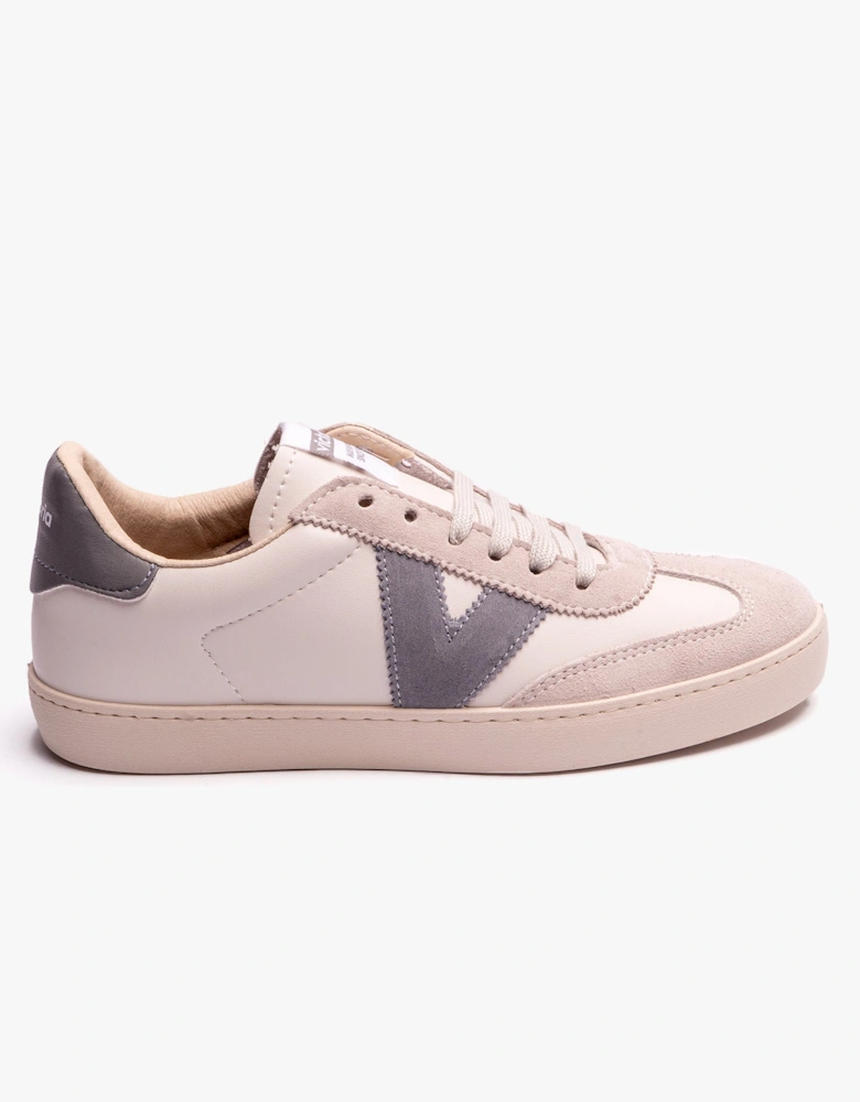 BERLIN FAUX LEATHER & SPLIT Womens Trainers Gris