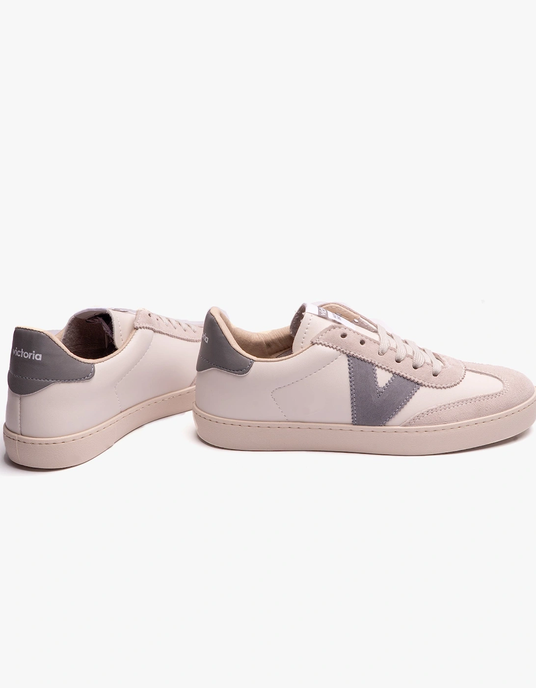 BERLIN FAUX LEATHER & SPLIT Womens Trainers Gris