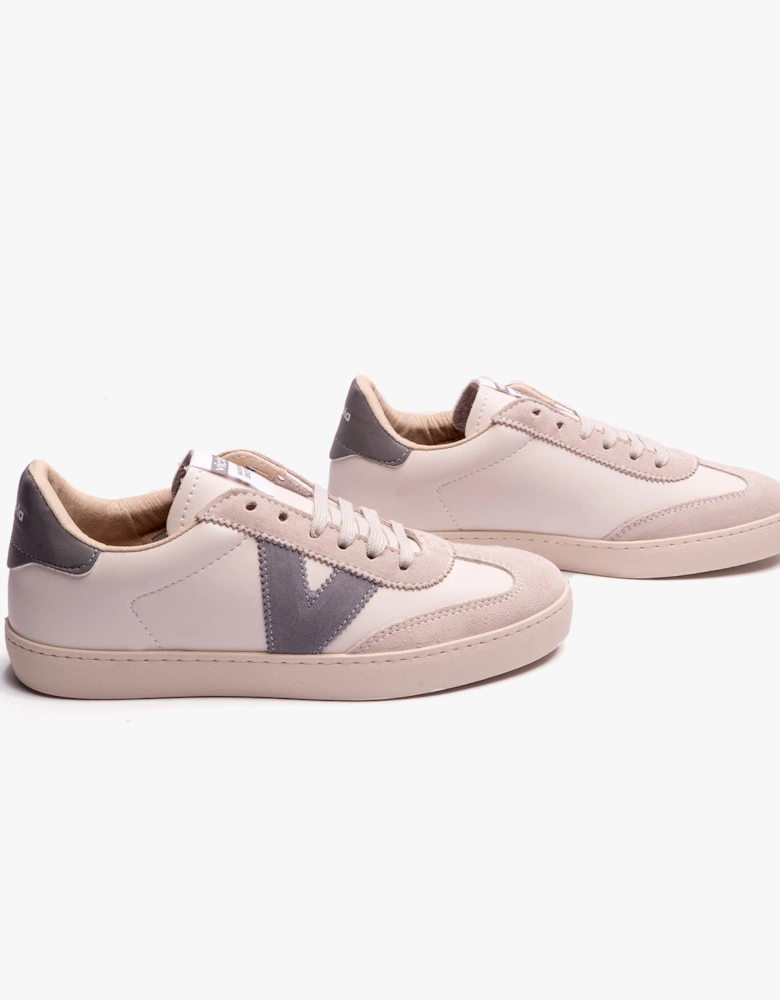 BERLIN FAUX LEATHER & SPLIT Womens Trainers Gris