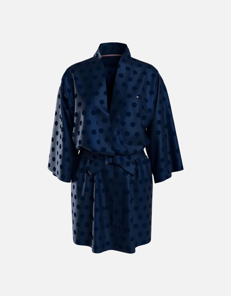 KIMONO POLKA DOTS Womens Bathrobe Desert Sky