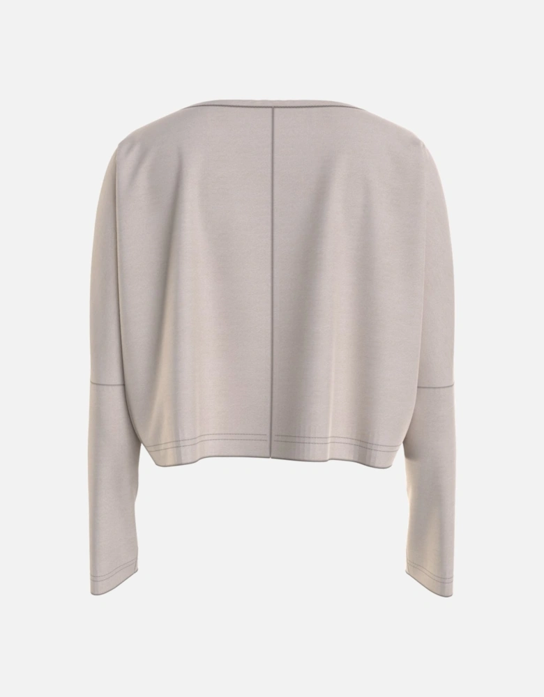 LONG SLEEVE T-SHIRT GOLD EMBR. Womens T-Shirts Cashmere Creme