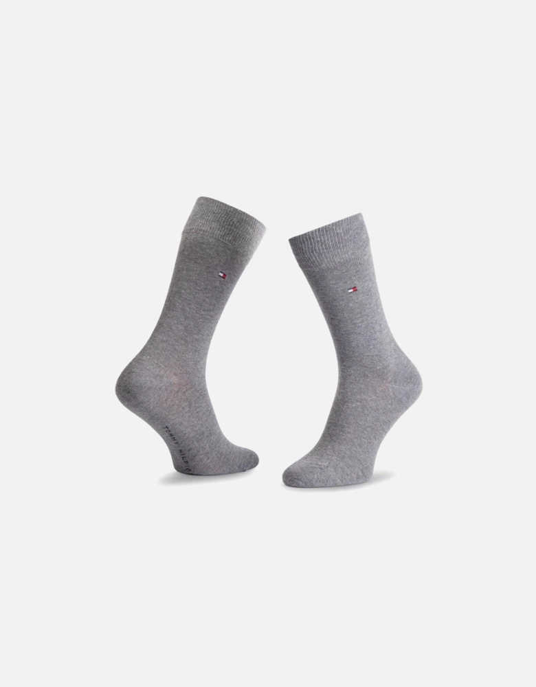 2 Pack Mens Crew Classic Socks Grey