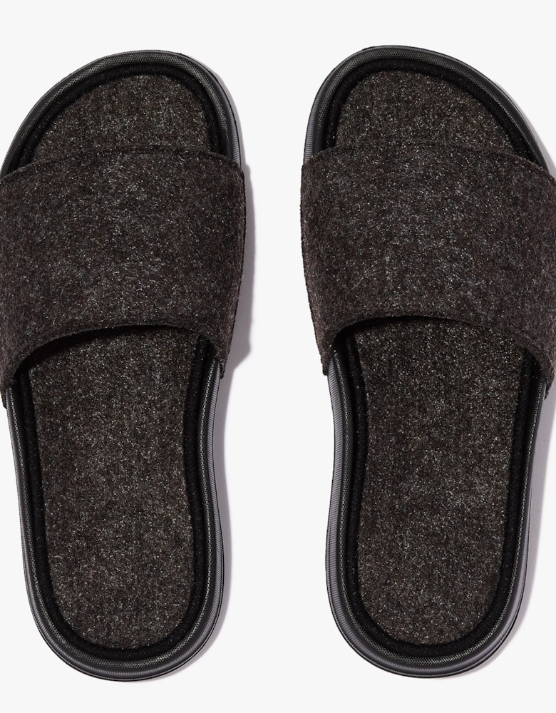 iQUSHION e01 FELT Womens Slides All Black