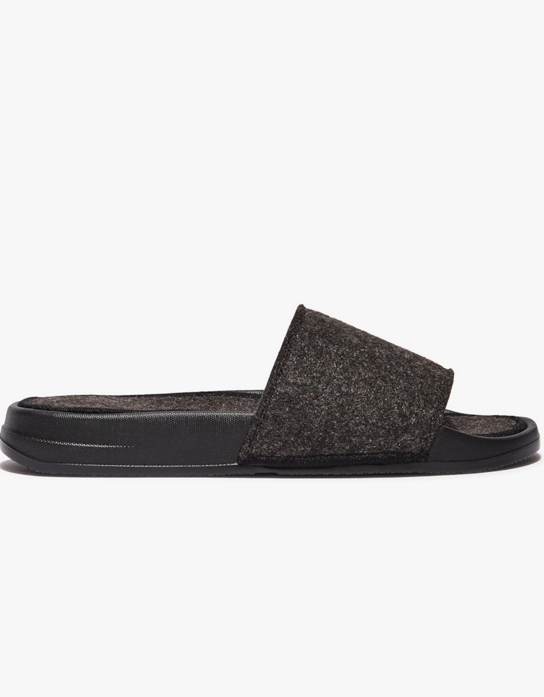 iQUSHION e01 FELT Womens Slides All Black