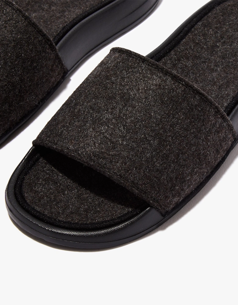 iQUSHION e01 FELT Womens Slides All Black