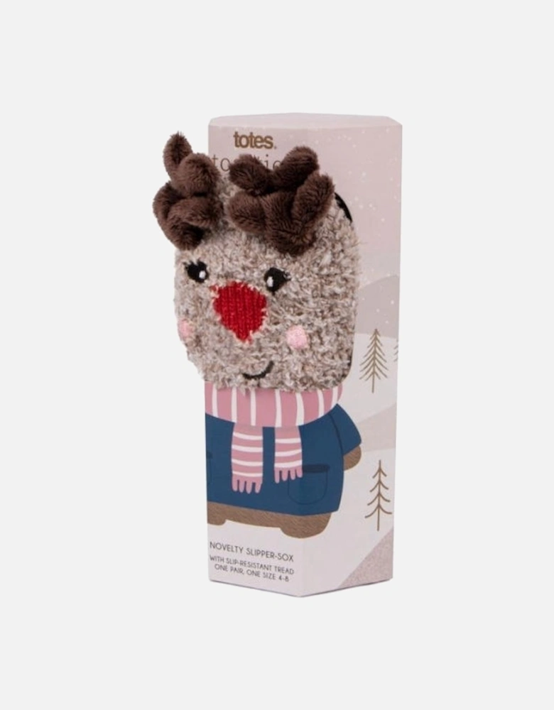 Totes Isotoner novelty-superso Womens Slipper Socks Reindeer