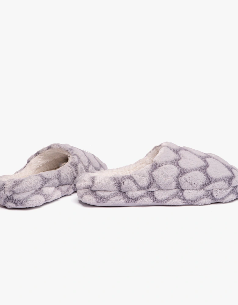 Jo & Joe LOVEHEART Womens Slippers Grey