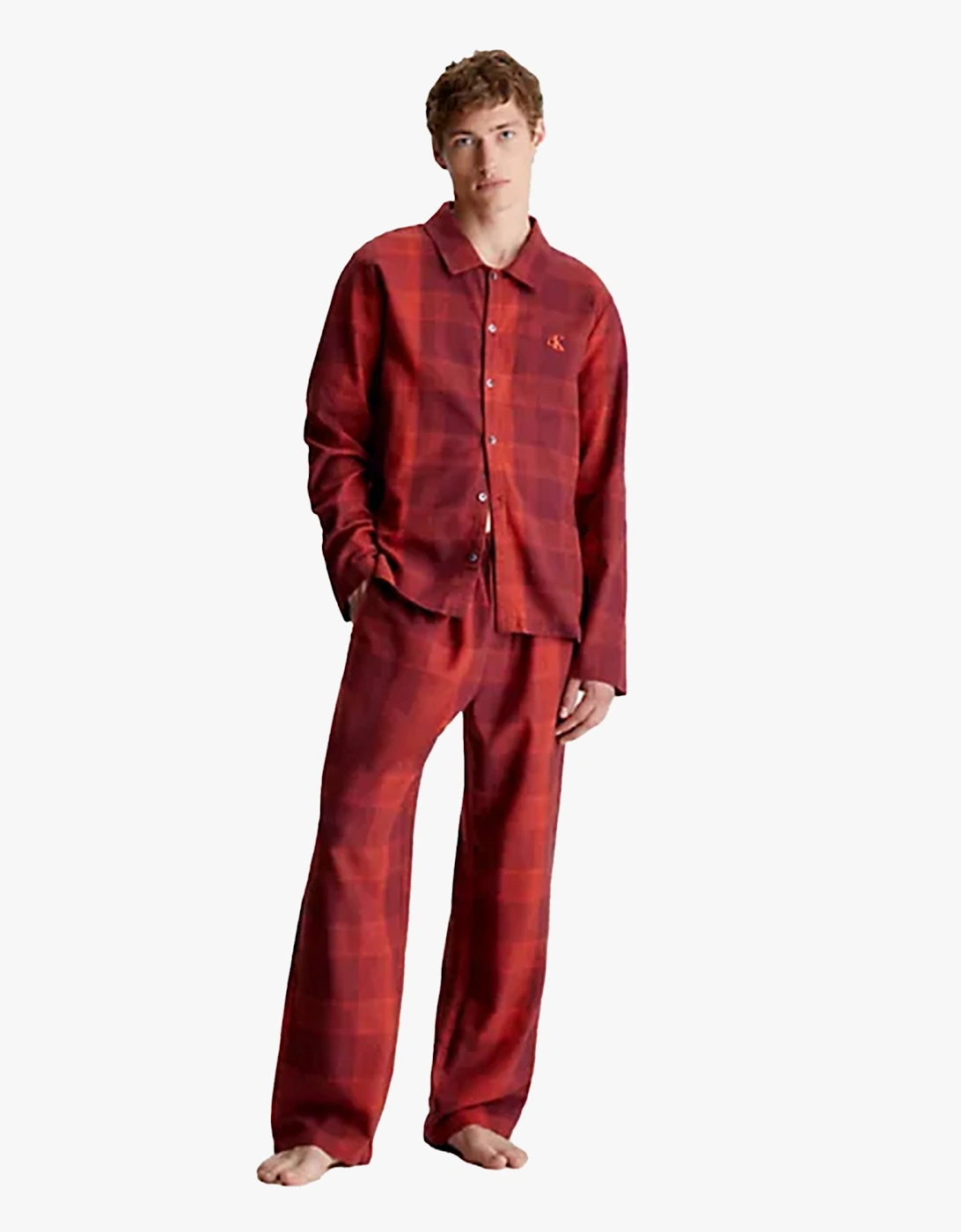 FLANNEL Mens Pyjama Set Red, 7 of 6
