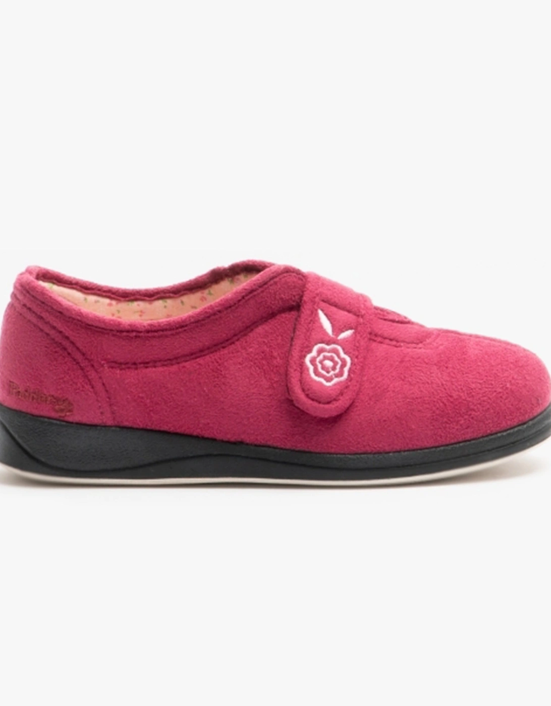 CAMILLA Womens (EE Fit) Touch Fasten Slippers Cerise, 6 of 5