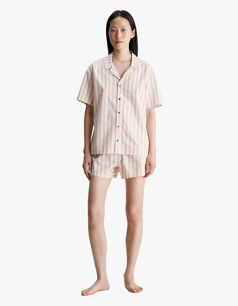 S/S SHORT SET FRN Womens Pyjamas Chambray Stripe/Ash Rose