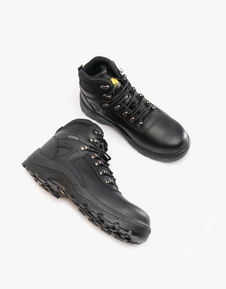 FS218 Unisex Leather Safety Boots Black