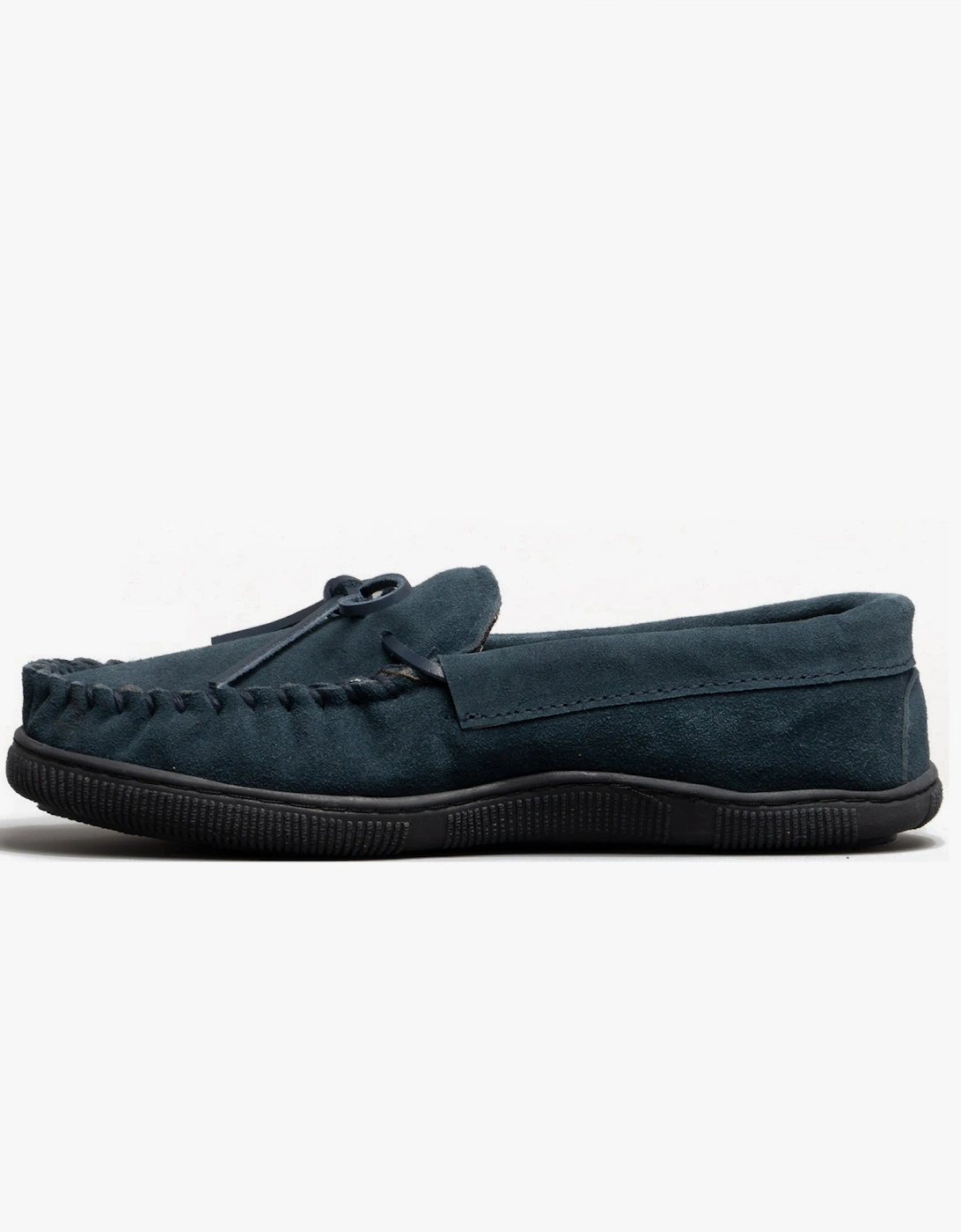 ALBERTA Mens Moccasin Slippers Navy