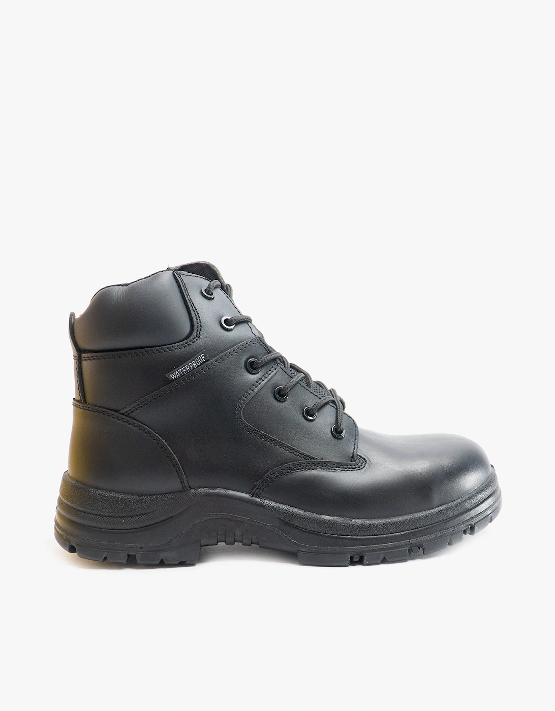 FS006C Unisex Leather Safety Boots Black, 7 of 6