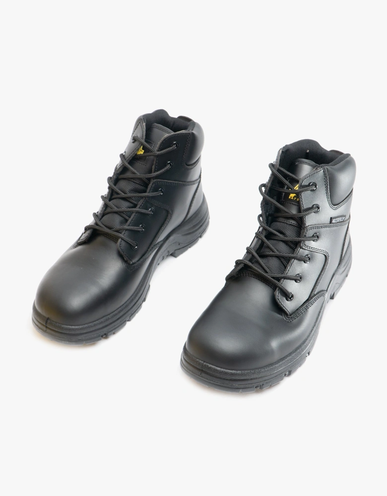 FS006C Unisex Leather Safety Boots Black