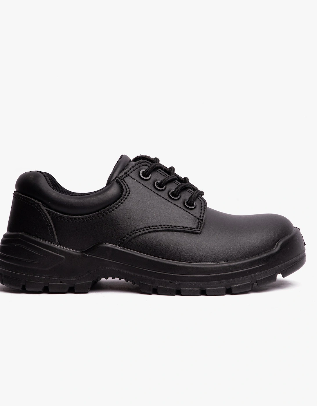 FS38C Unisex Leather Safety Shoes Black, 6 of 5