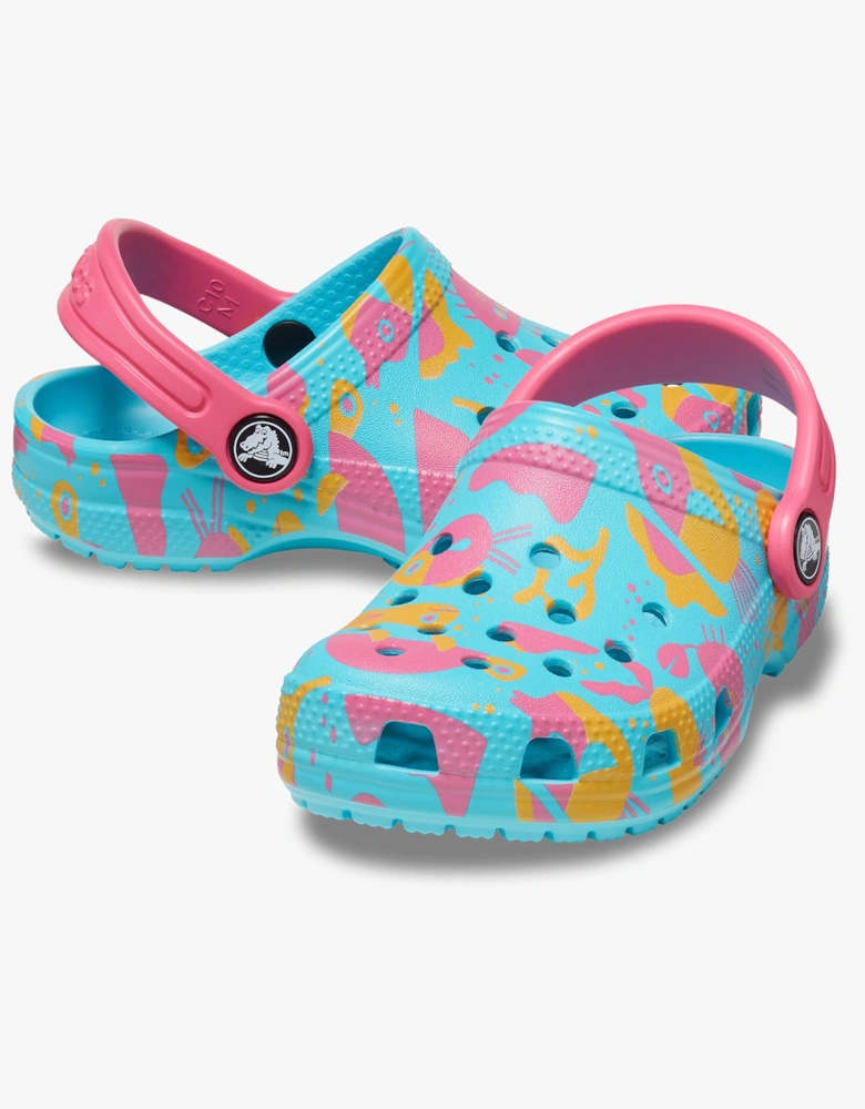 209039-6WA CLASSIC ISLAND ESCAPE Kids Clogs Hyper Pink/Multi