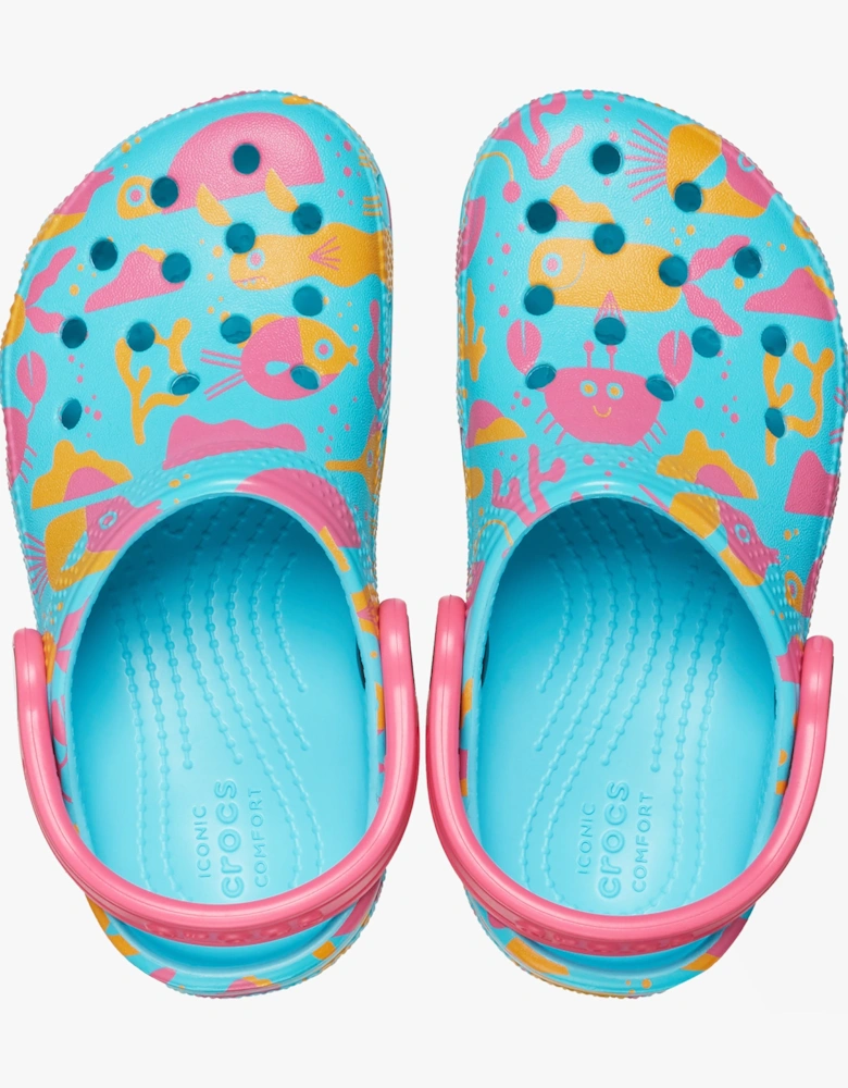 209039-6WA CLASSIC ISLAND ESCAPE Kids Clogs Hyper Pink/Multi