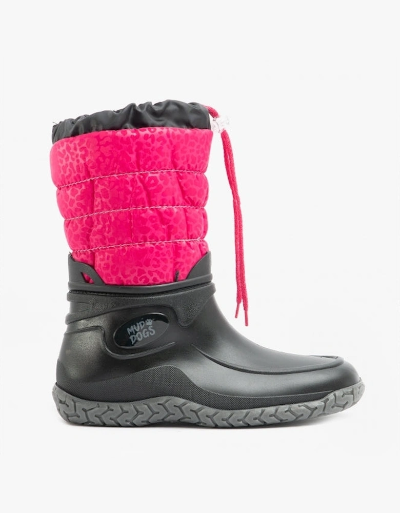 NORDIC Womens Boots Black/Pink Leopard