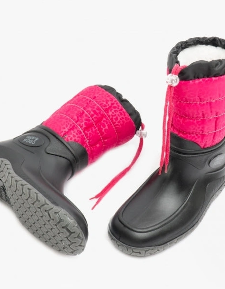 NORDIC Womens Boots Black/Pink Leopard