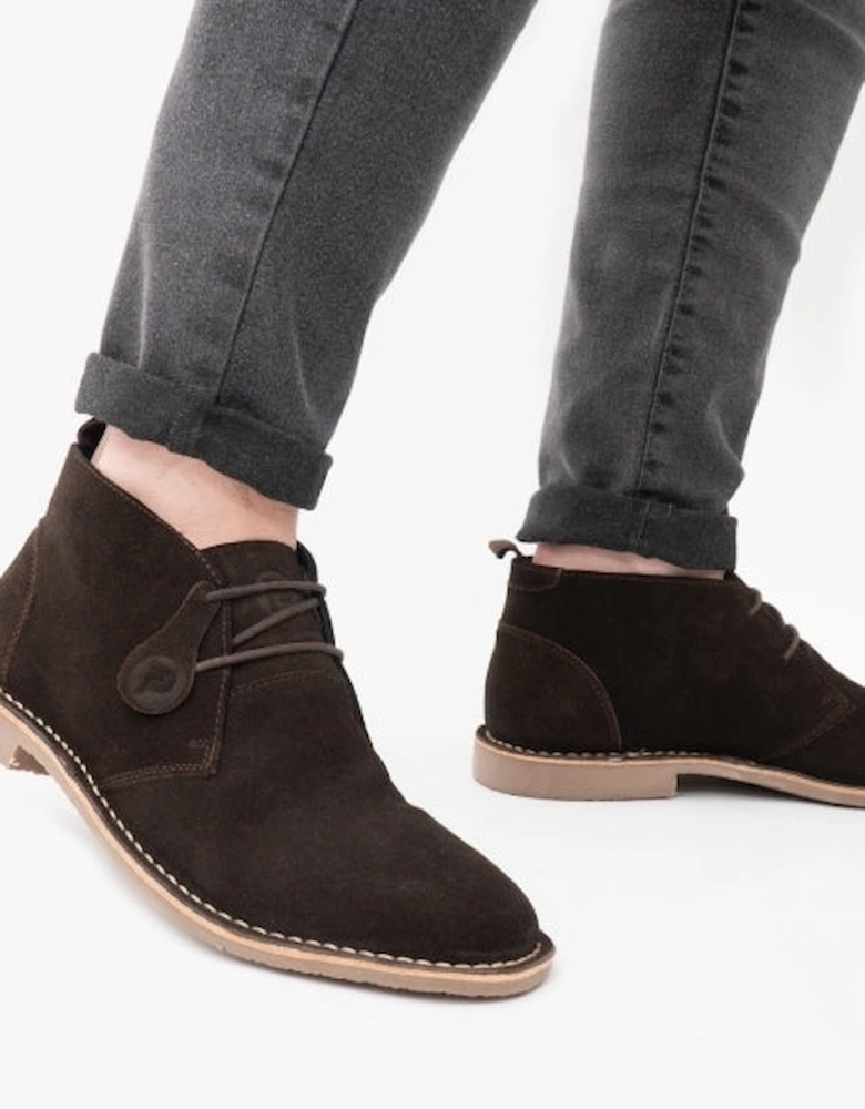 VESPA Unisex Desert Boots Dark Brown