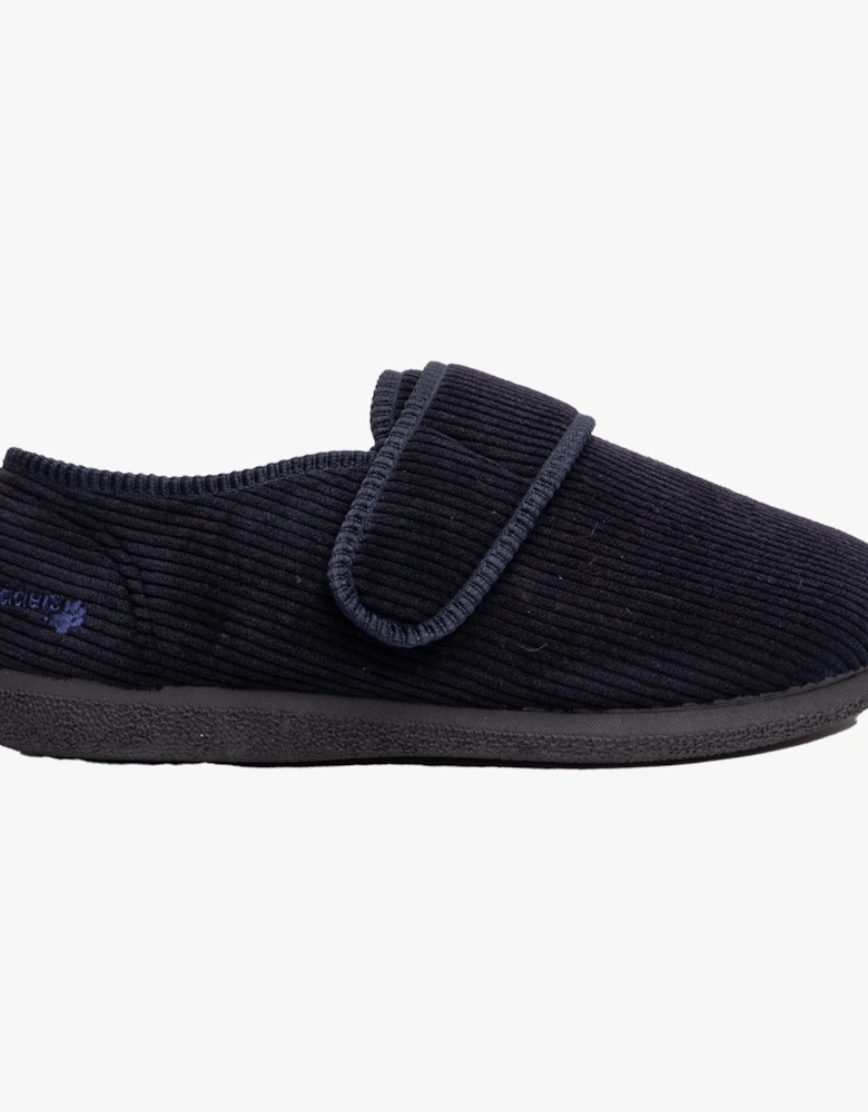 OLIVER Mens Touch Fasten Full Slippers Navy