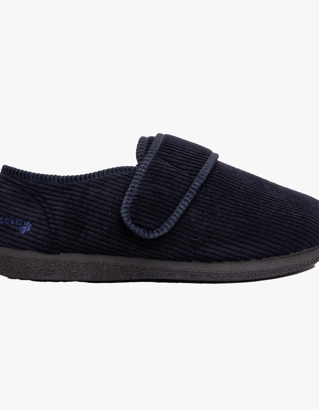 OLIVER Mens Touch Fasten Full Slippers Navy, 7 of 6