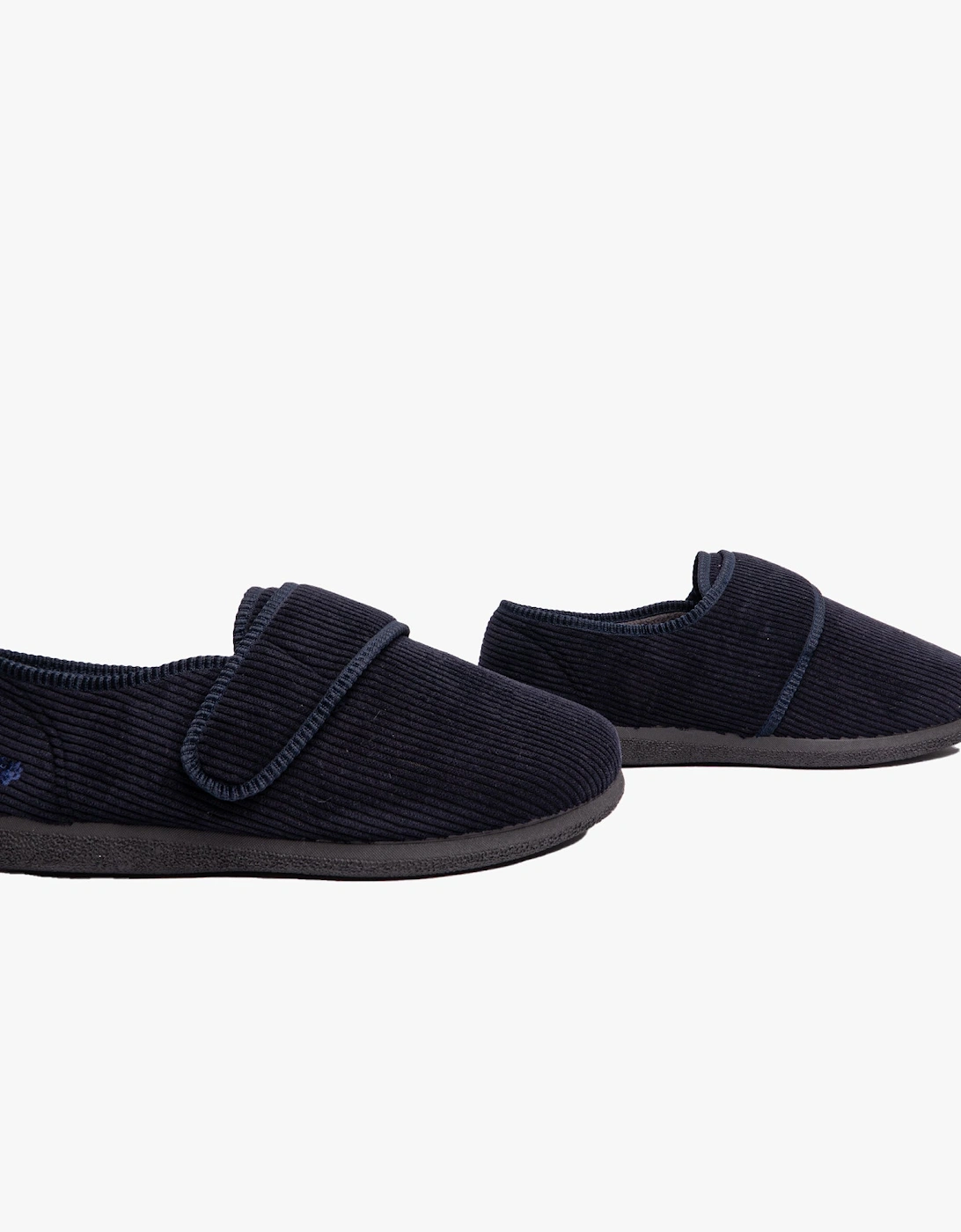 OLIVER Mens Touch Fasten Full Slippers Navy