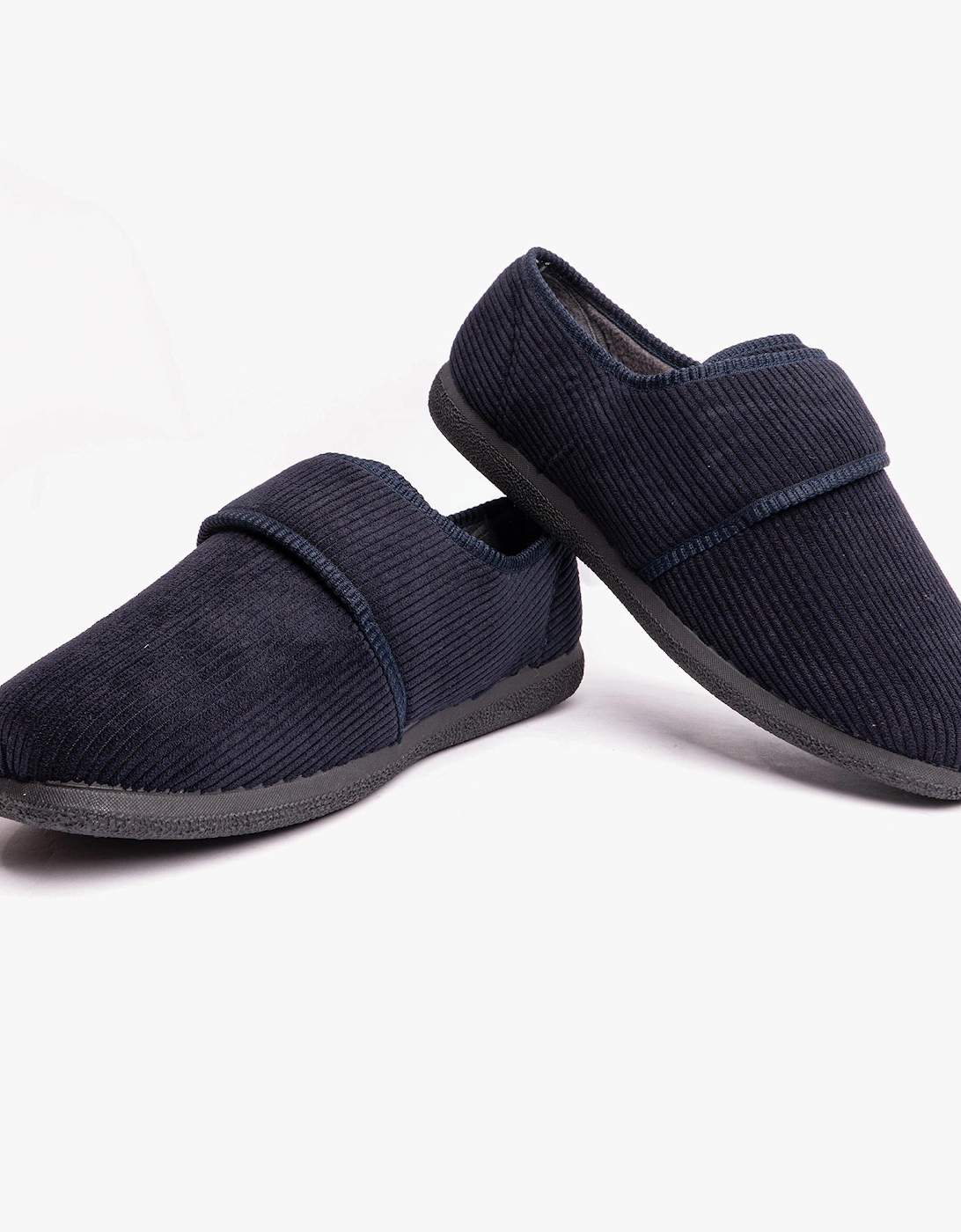 OLIVER Mens Touch Fasten Full Slippers Navy