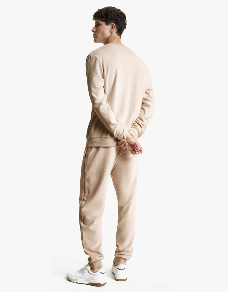 TH ESTABLISHED Mens Velour Lounge Sweatshirt Cashmere Creme