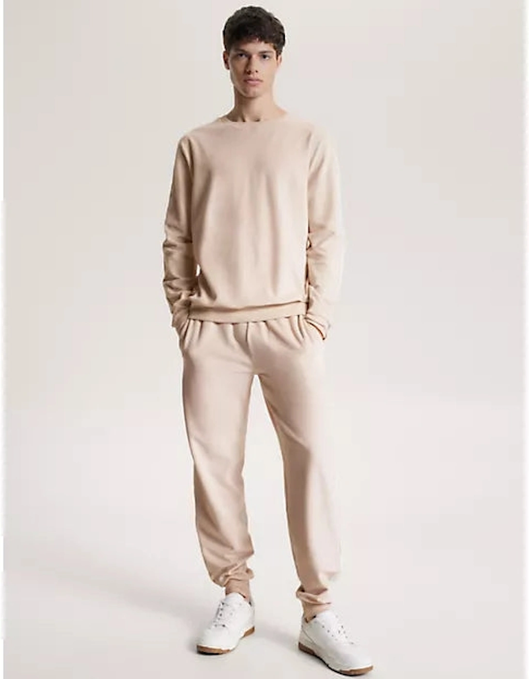 TH ESTABLISHED Mens Velour Lounge Sweatshirt Cashmere Creme