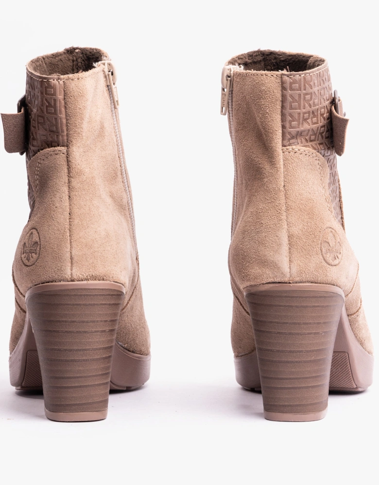 Y2252-64 Womens Ankle Boots Beige