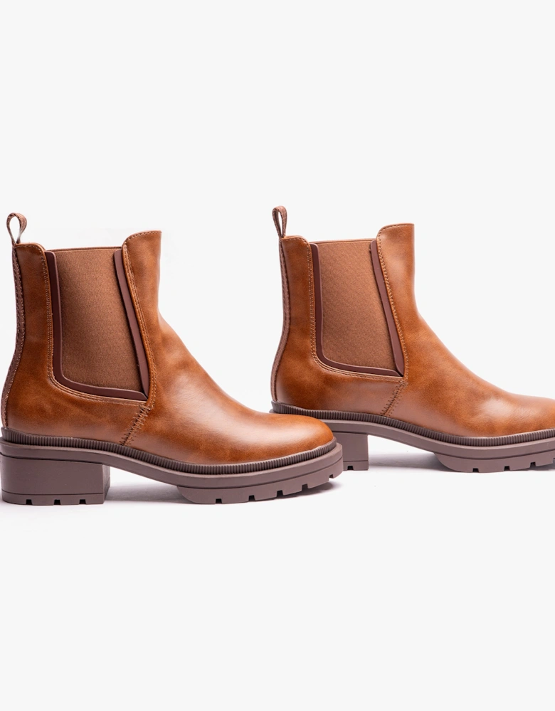 IGGIE Womens Chelsea Boots Cognac