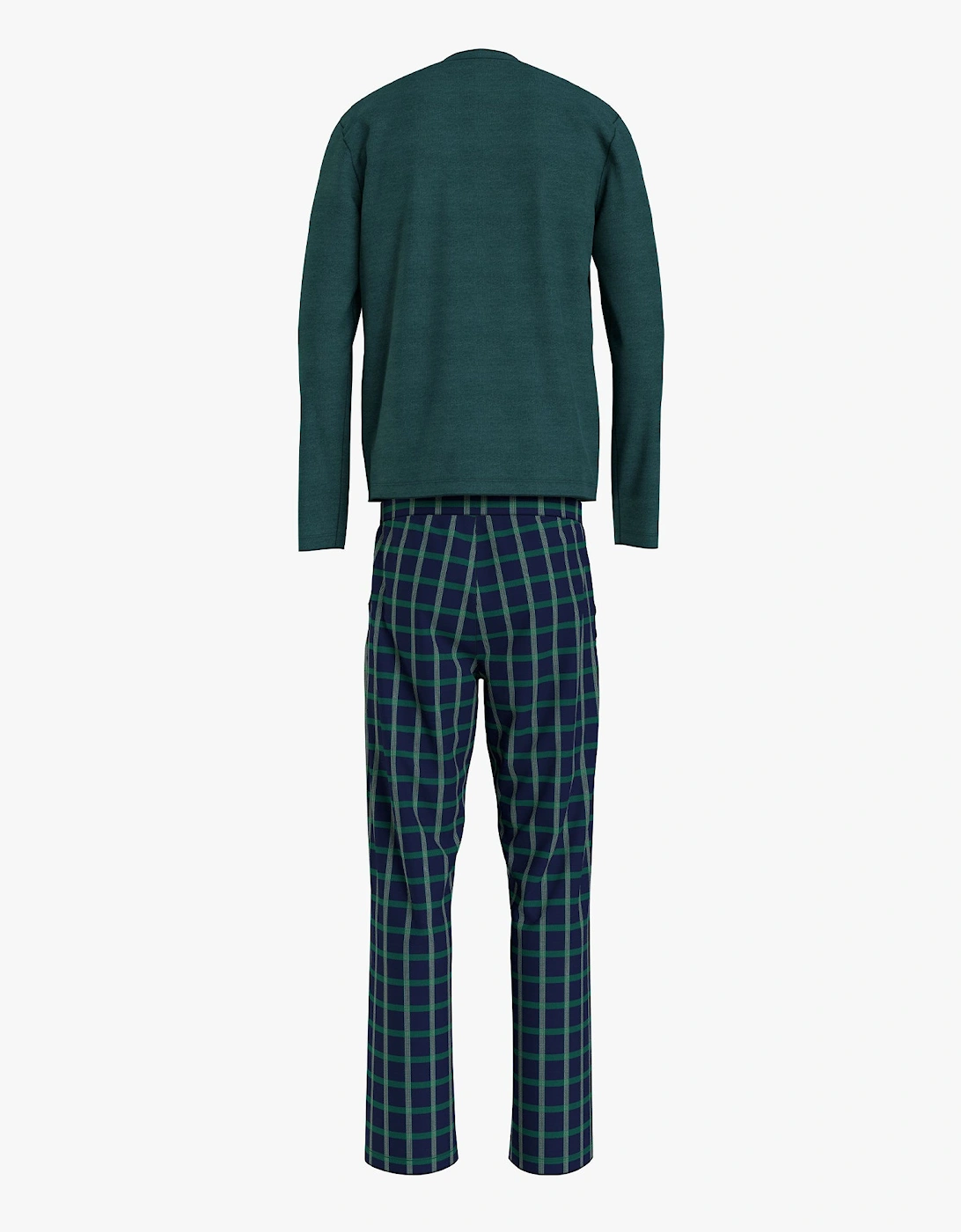 FLANNEL Mens Long-Sleeve Pyjama Set Deep Spruce/TH Woven Check