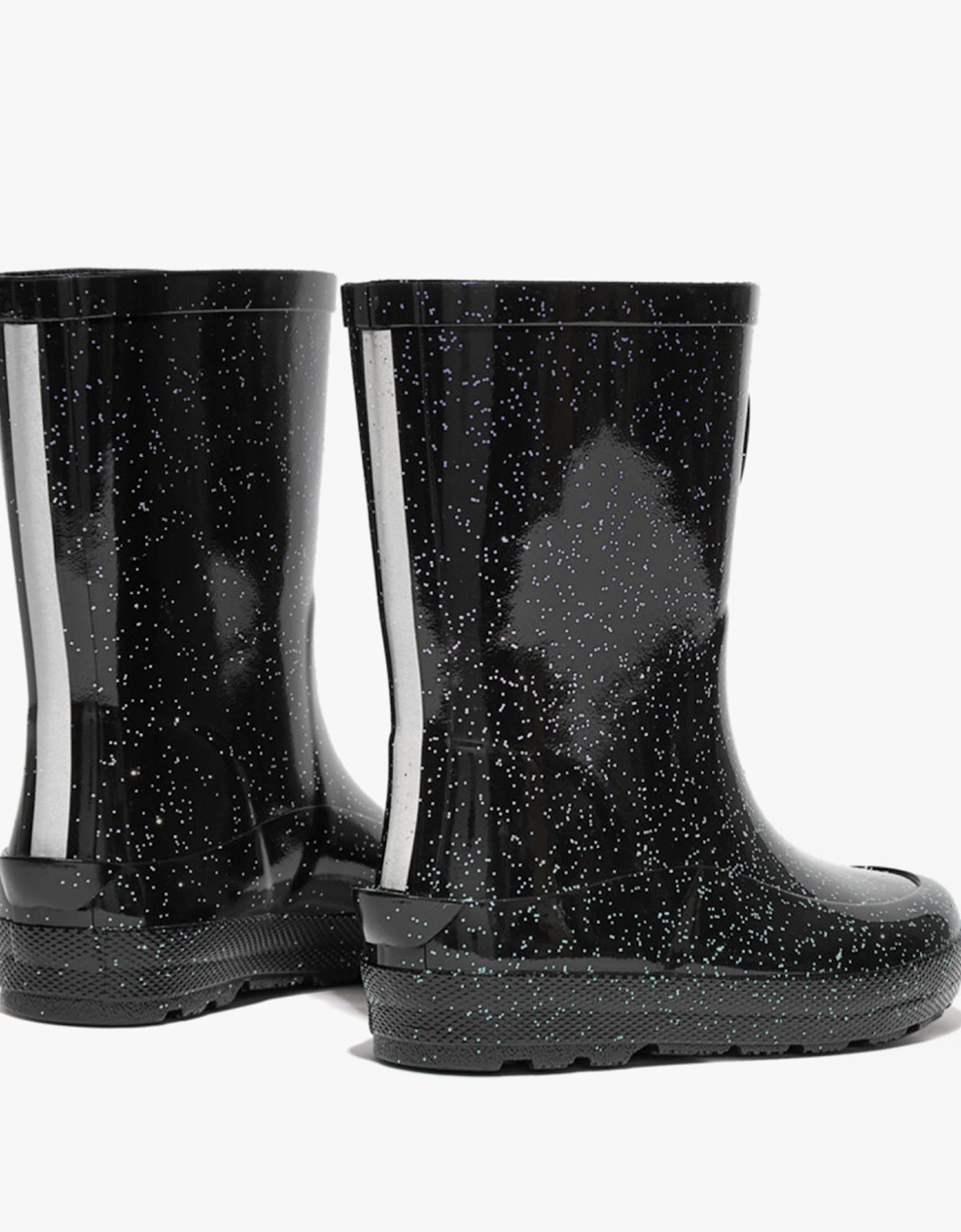 WONDERWELLY Kids Rain Boots Black Glitter