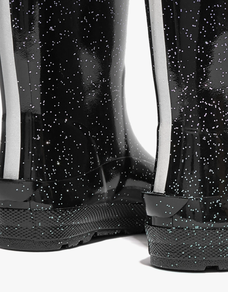 WONDERWELLY Kids Rain Boots Black Glitter