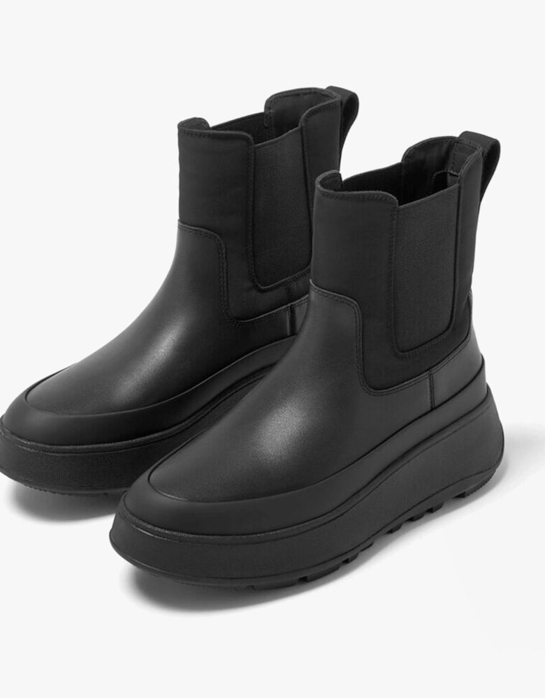 F-MODE FLATFORM Womens Chelsea Boots All Black