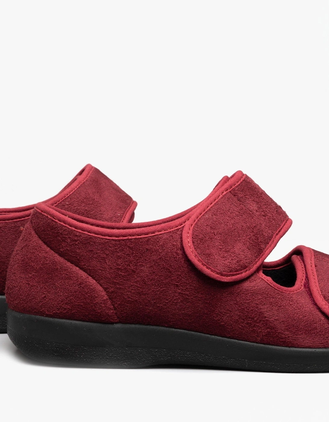 BROMPTON Unisex Wide Fit Slippers Burgundy