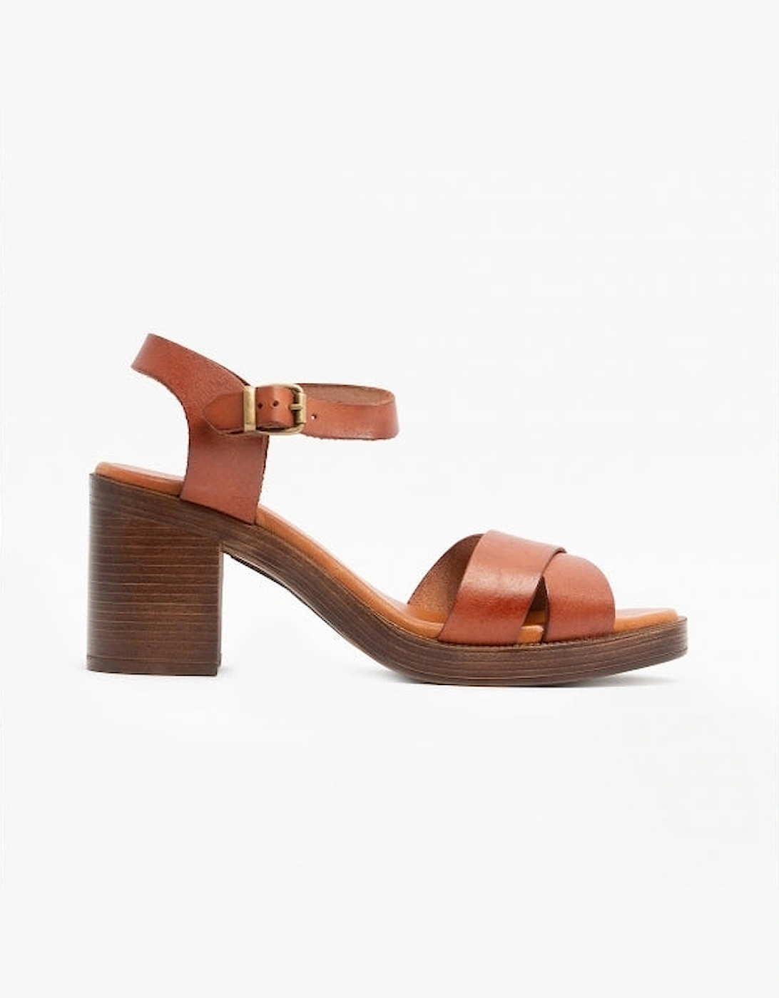 GEORGIA Womens Leather Sandals Tan, 7 of 6