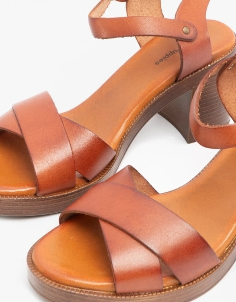 GEORGIA Womens Leather Sandals Tan