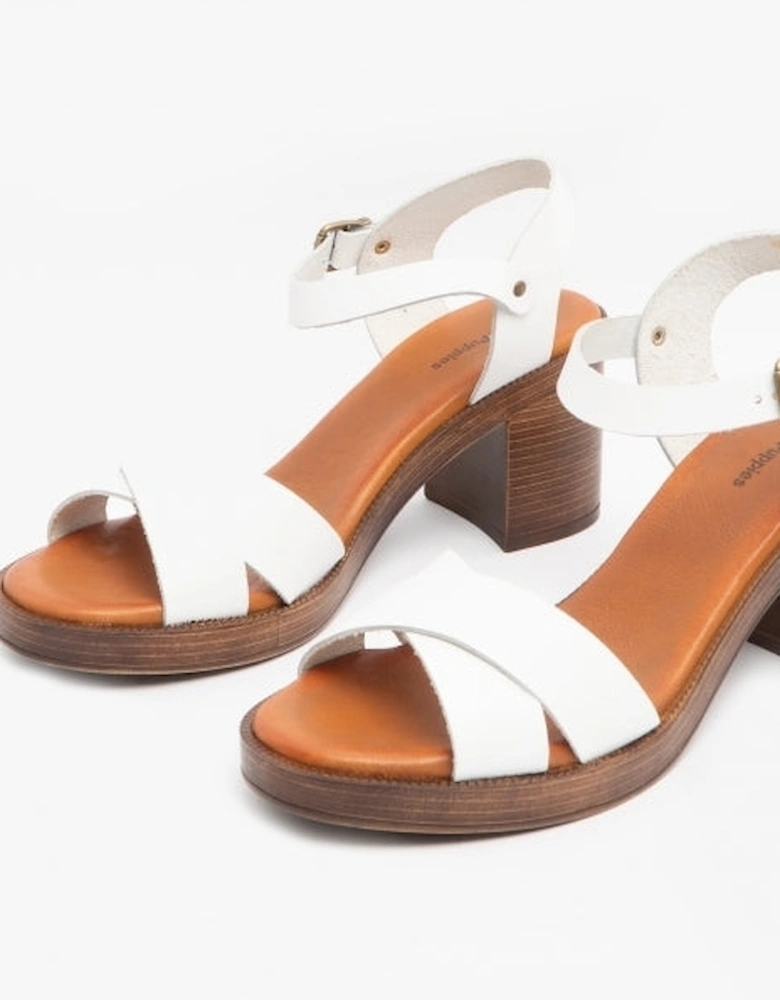 GEORGIA Womens Leather Sandals White