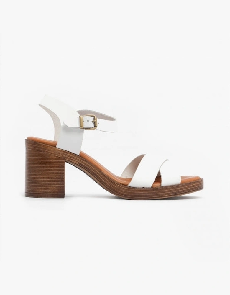 GEORGIA Womens Leather Sandals White