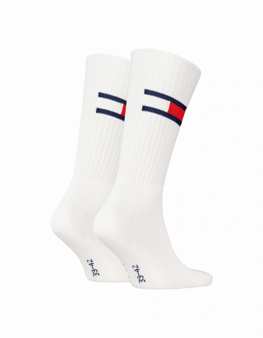 2 Pack Trainer Flag Mens Crew Socks White