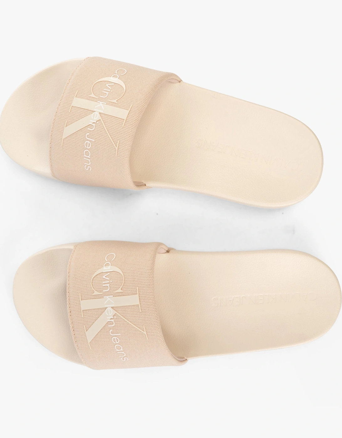 SLIDE MONOGRAM Womens Flip Flops Whisper Pink/Creamy White