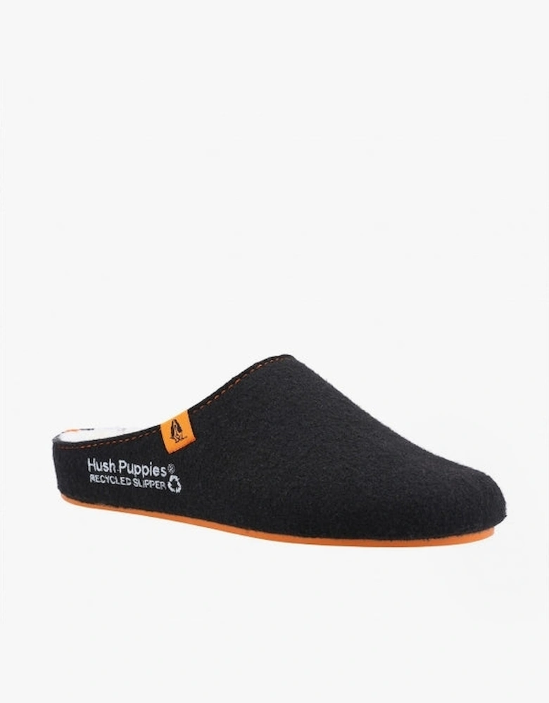 GOOD Mens Fabric RPET Felt Mule Slippers Black