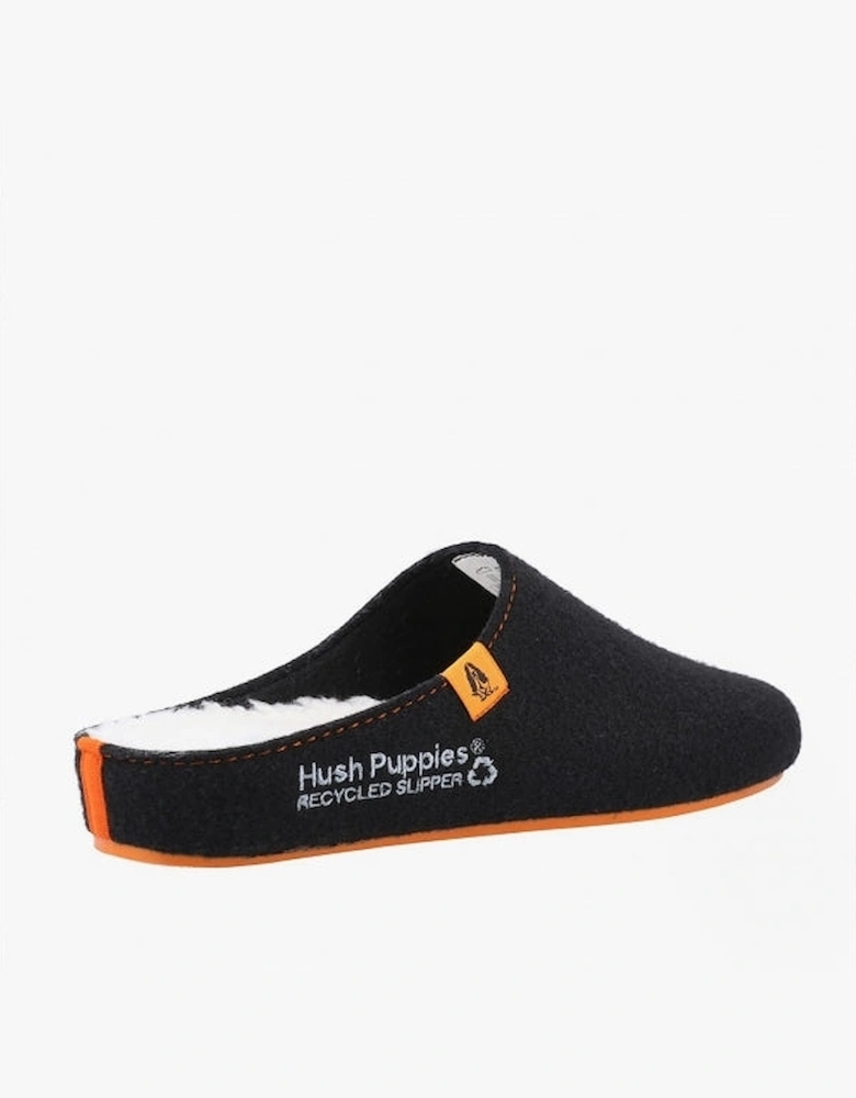 GOOD Mens Fabric RPET Felt Mule Slippers Black